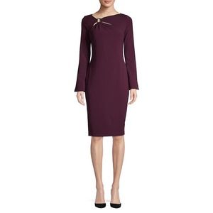 Calvin Klein Purple Sheath Dress Women's 4 MSRP: $159